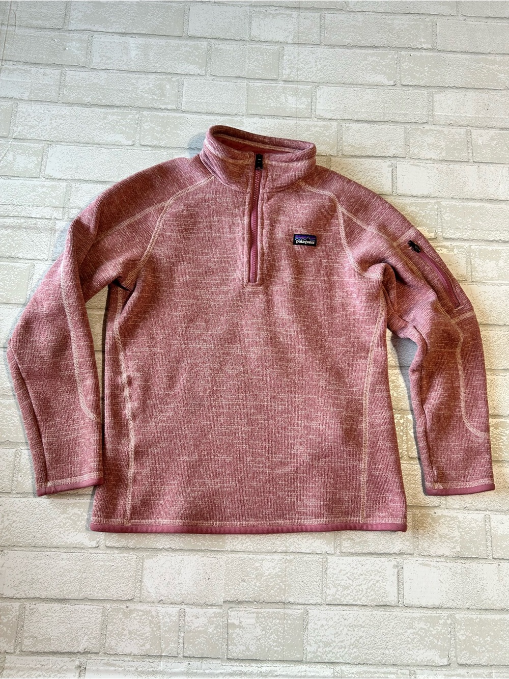 Patagonia Heathered Dusty Rose Half-Zip Pullover